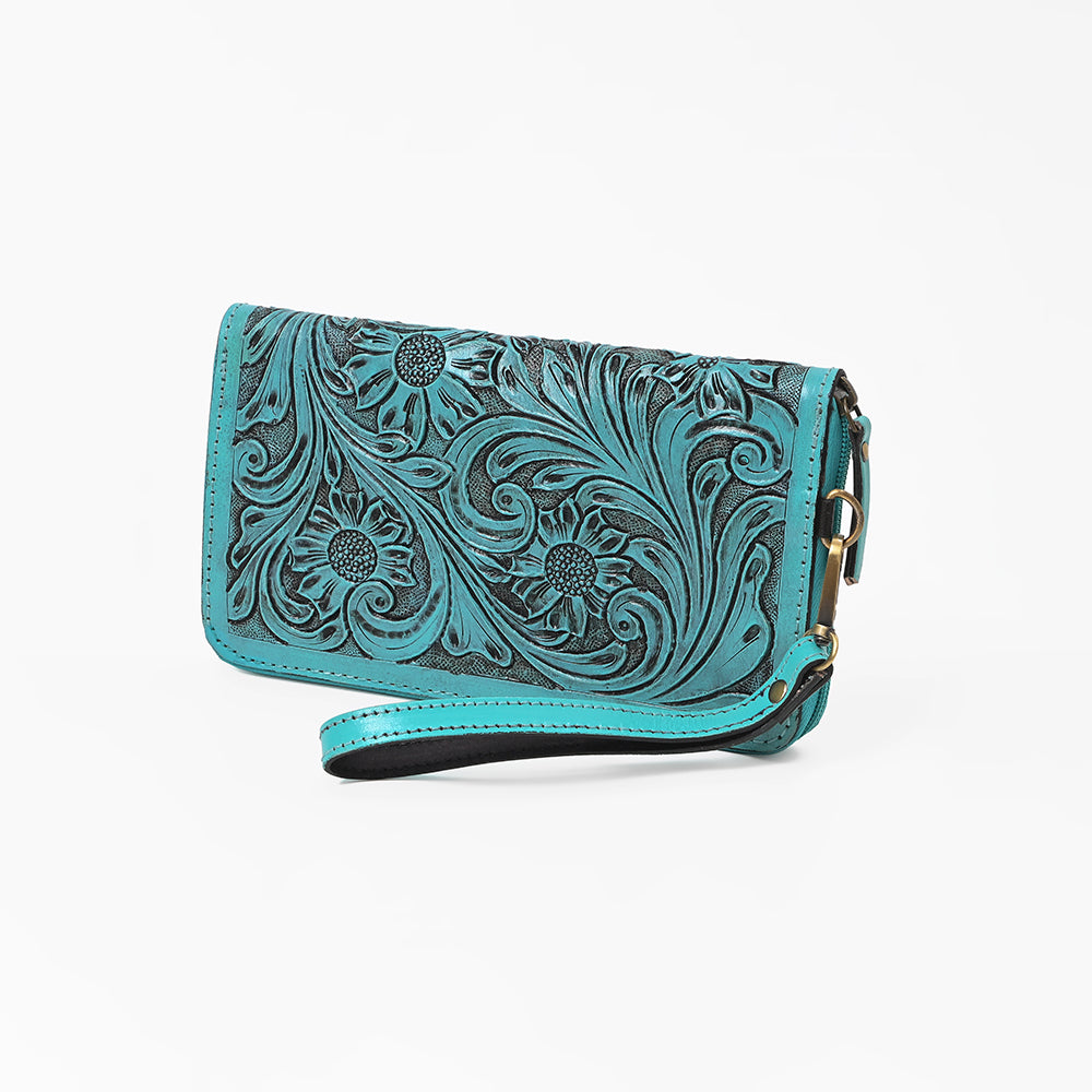 American Darling Clutch Hand Tooled Genuine Leather Western Women Bag Handbag Purse Tan | Purses for Cute