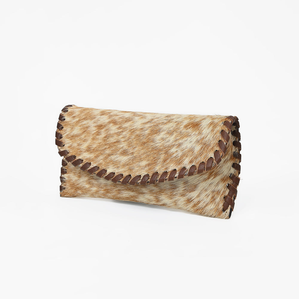 American Darling Handcrafted Western Sunglass Case, Genuine Hair-On Cowhide & Vegetable Tanned Leather Eyewear Pouch
