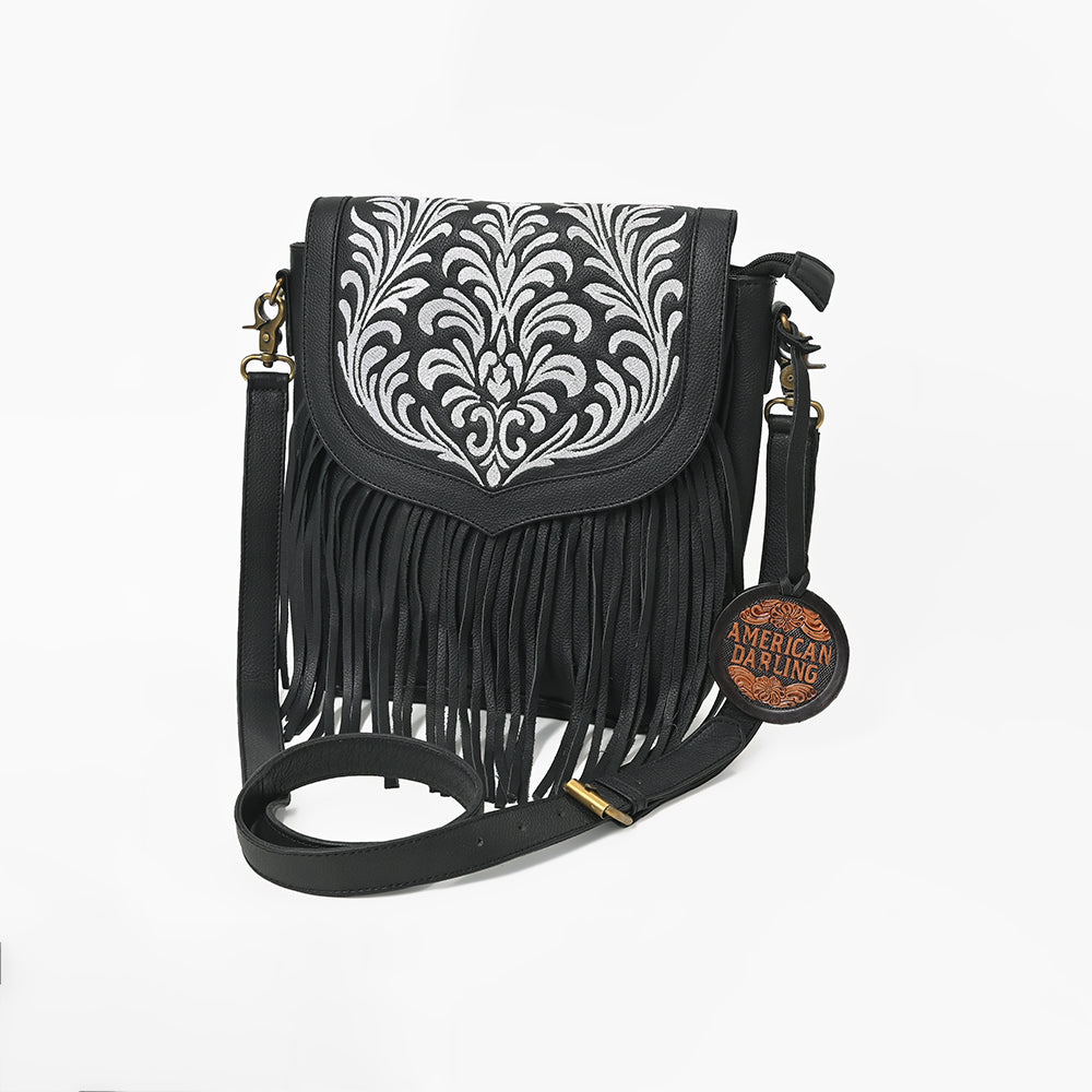 American Darling Hand-Tooled Leather Crossbody Bag for Women, Small Western Floral Carved Clutch Purse
