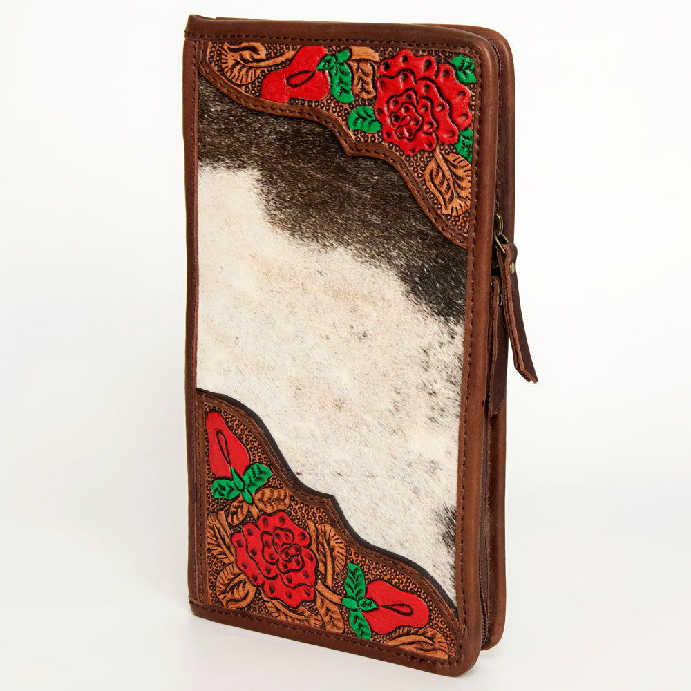 American Darling Cowhide & Tooled Leather Wallet Clutch – Western Handcrafted Purs