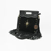 American Darling Clutch Bag Hand Tooled Floral Genuine Leather Western Purse with Fringes Concho and YKK Zipper