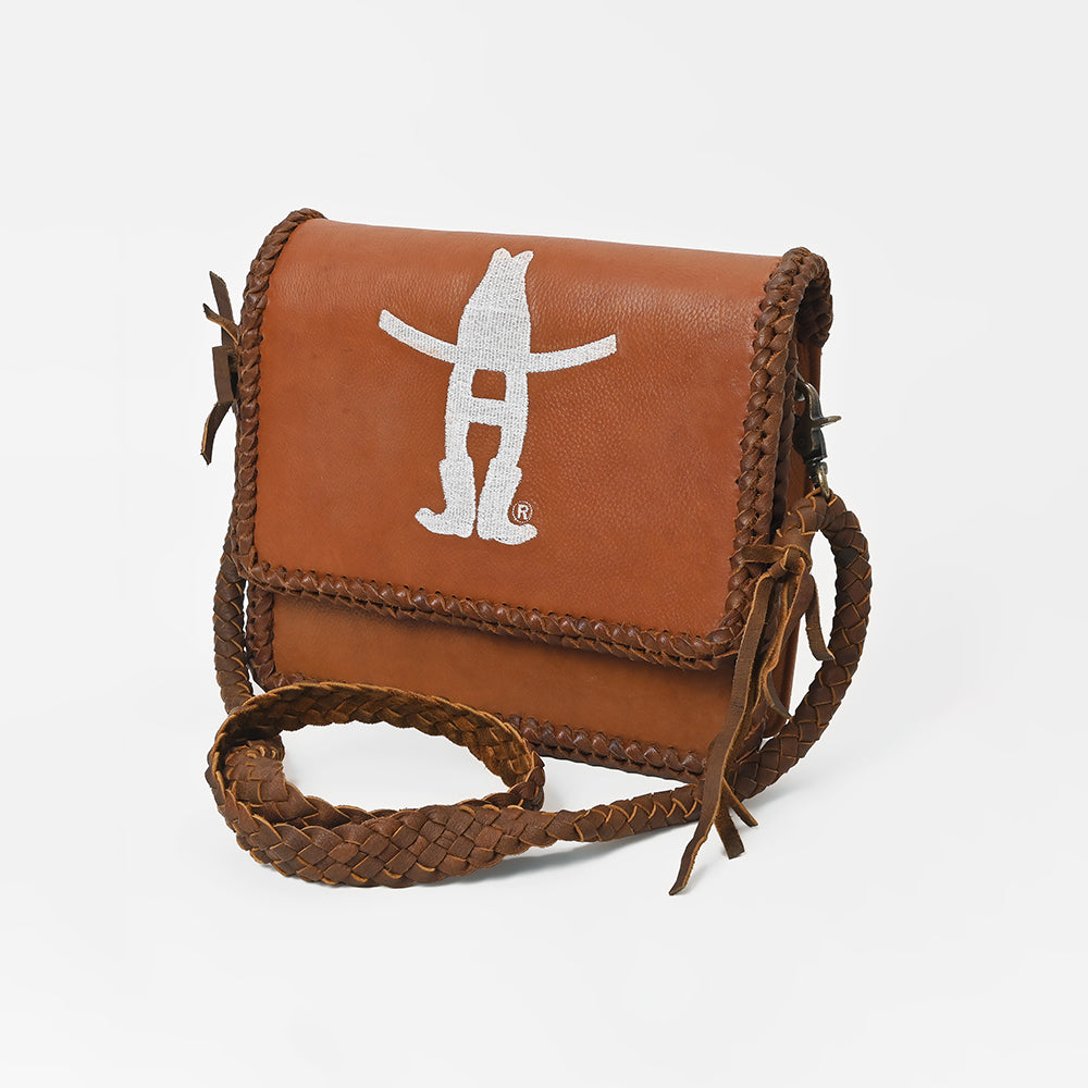 Frontier Rodeo Genuine Leather White Embroidered Crossbody Bag | Houston Livestock Show and Rodeo
