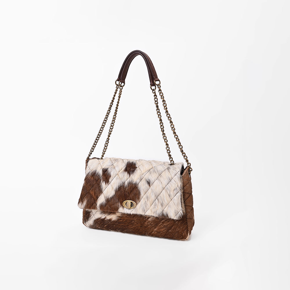 American Darling Western Cowhide Leather Quilted crossbody  Bag