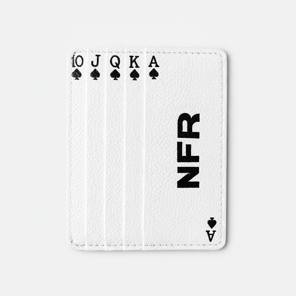 Official PRCA & NFR Licensed Collection White Leather Card Holder Royal Flush Playing Cards Wallet