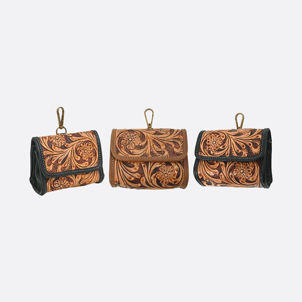 American Darling Genuine Hand Tooled Leather Mini Clutch Bag Charms