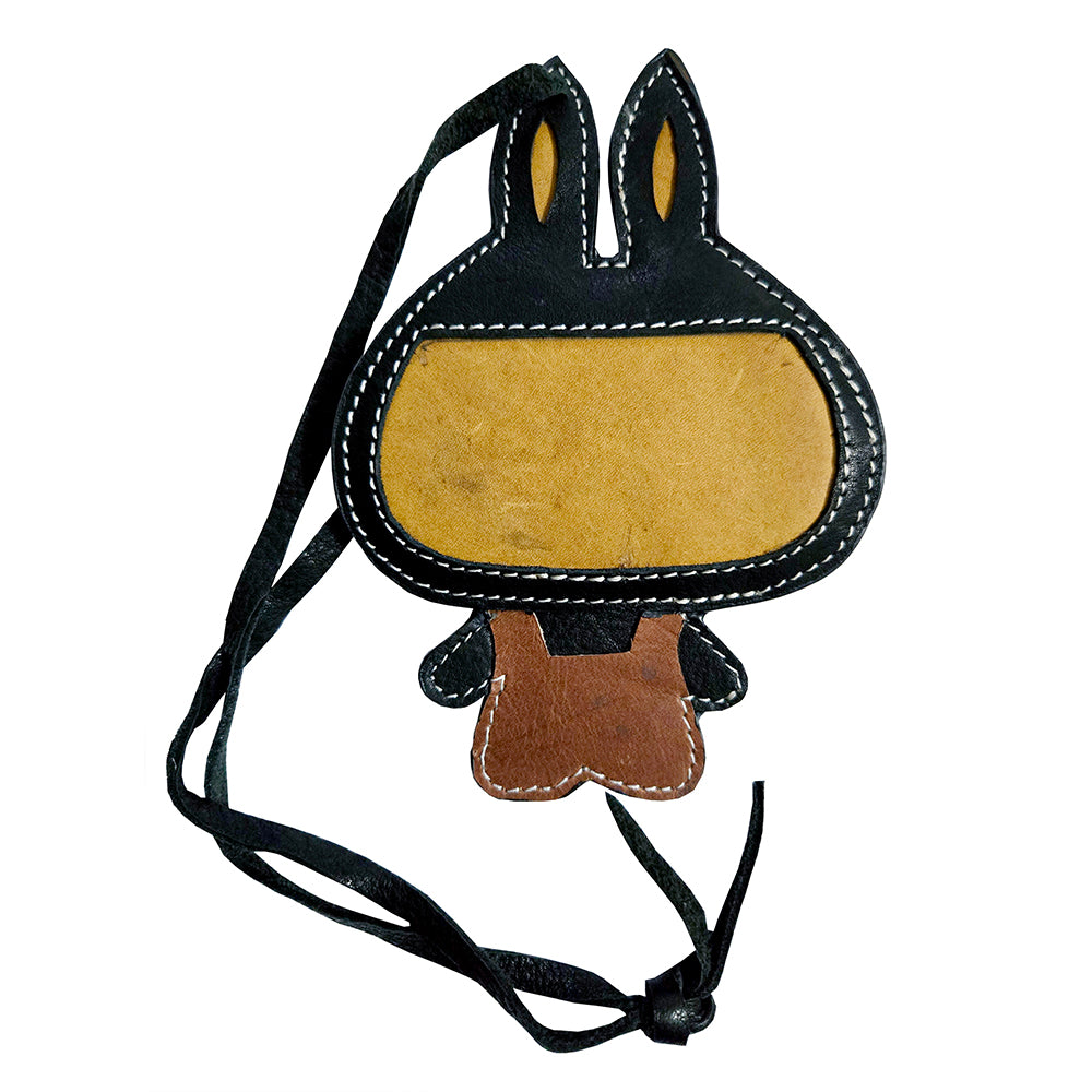American Darling Leather Bunny Character Bag Charm Keychain Accessory
