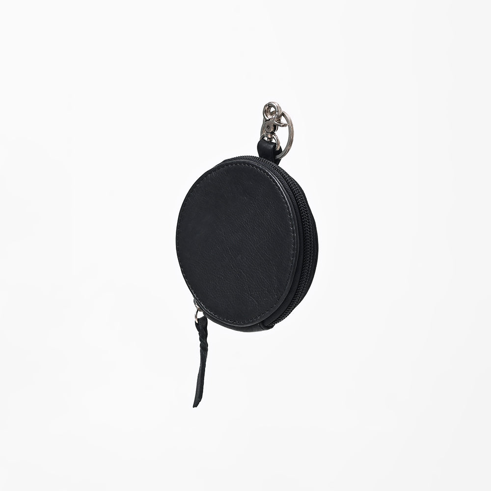 American Darling Genuine Leather Black Round Coin Purse Bag Charm