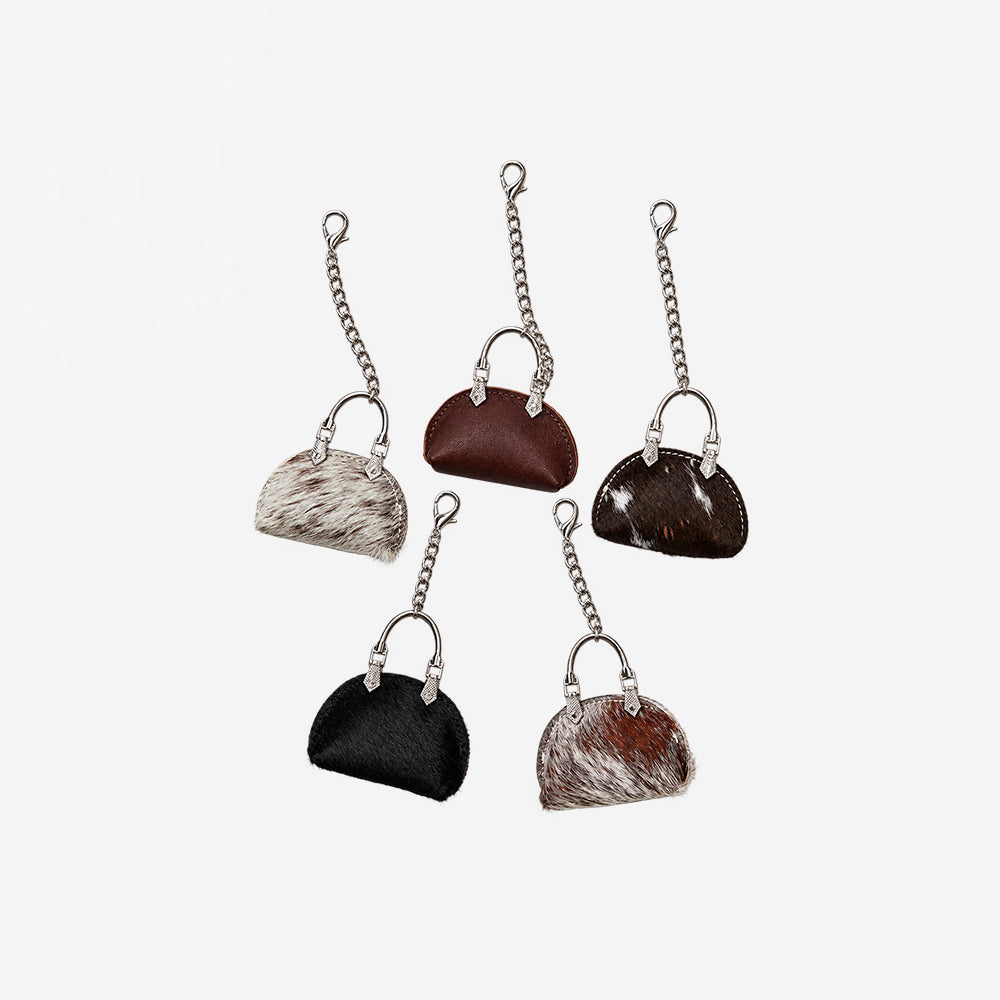 American Darling Leather Hair-On Cowhide Mini Purse Bag Charm