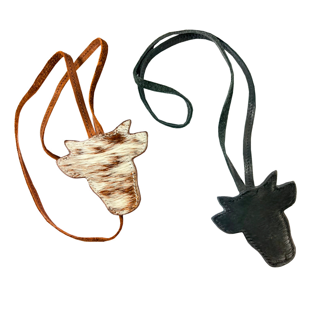 American Darling Leather Hair-On Cowhide Longhorn Steer Head Bag Charm