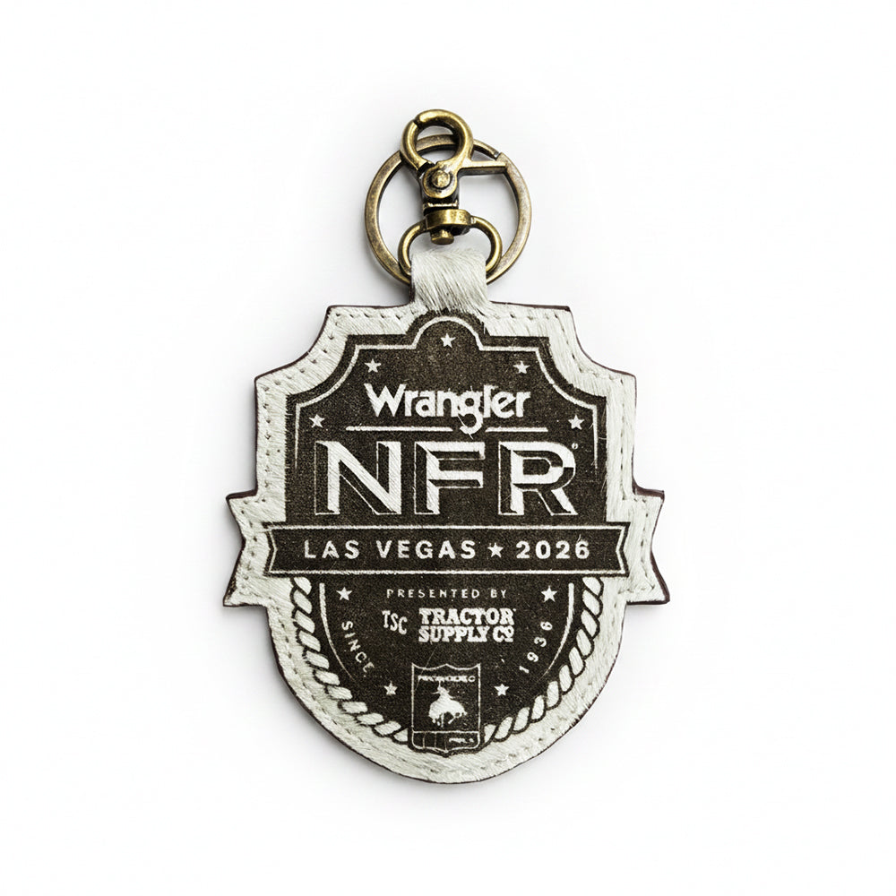 Official PRCA & NFR Licensed Collection® Genuine Hair-on Shield Keychain Bag Charm