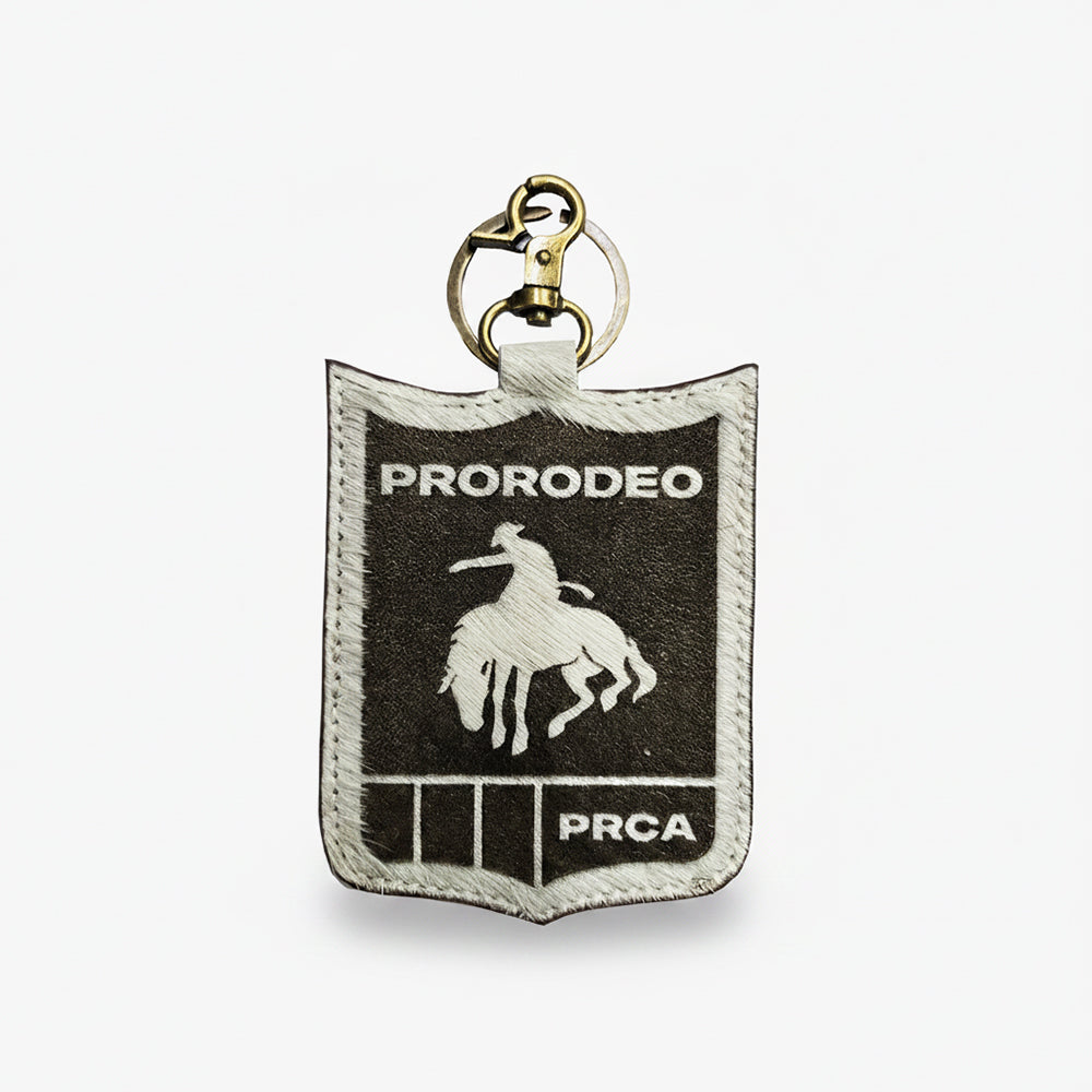 Official PRCA & NFR Licensed Collection® Genuine Hair-on Bucking Horse Leather Charm