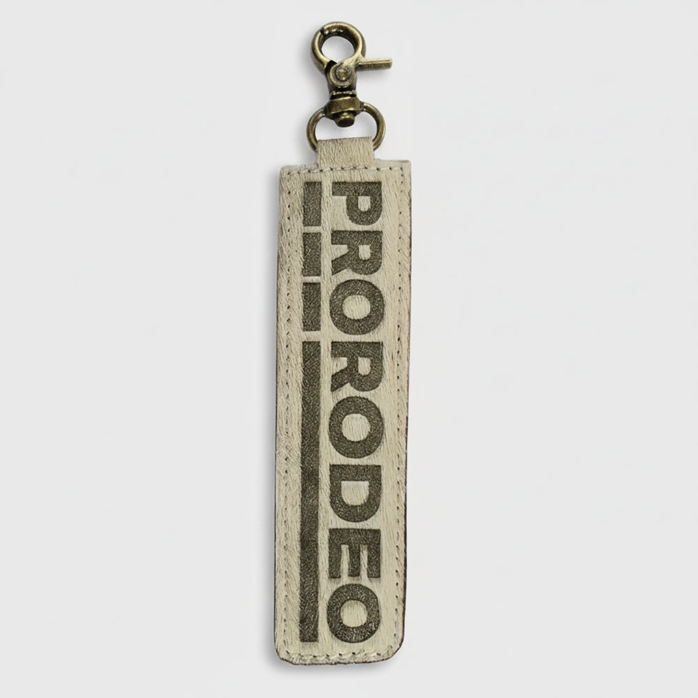 Official PRCA & NFR Licensed Collection® Western Hair-on Genuine Leather Keychain Bag Charm