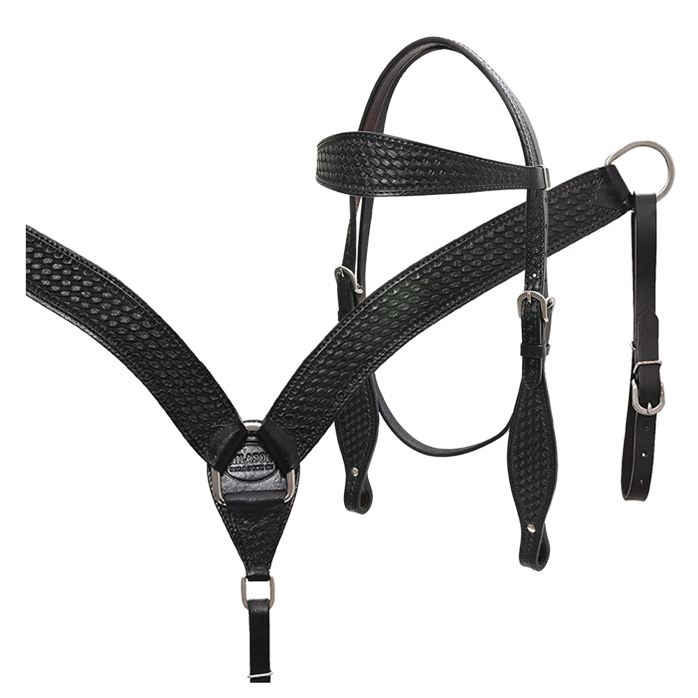 HILASON Western Horse Headstall Breast Collar Set Tack Genuine American Leather | For Horses Headstalls