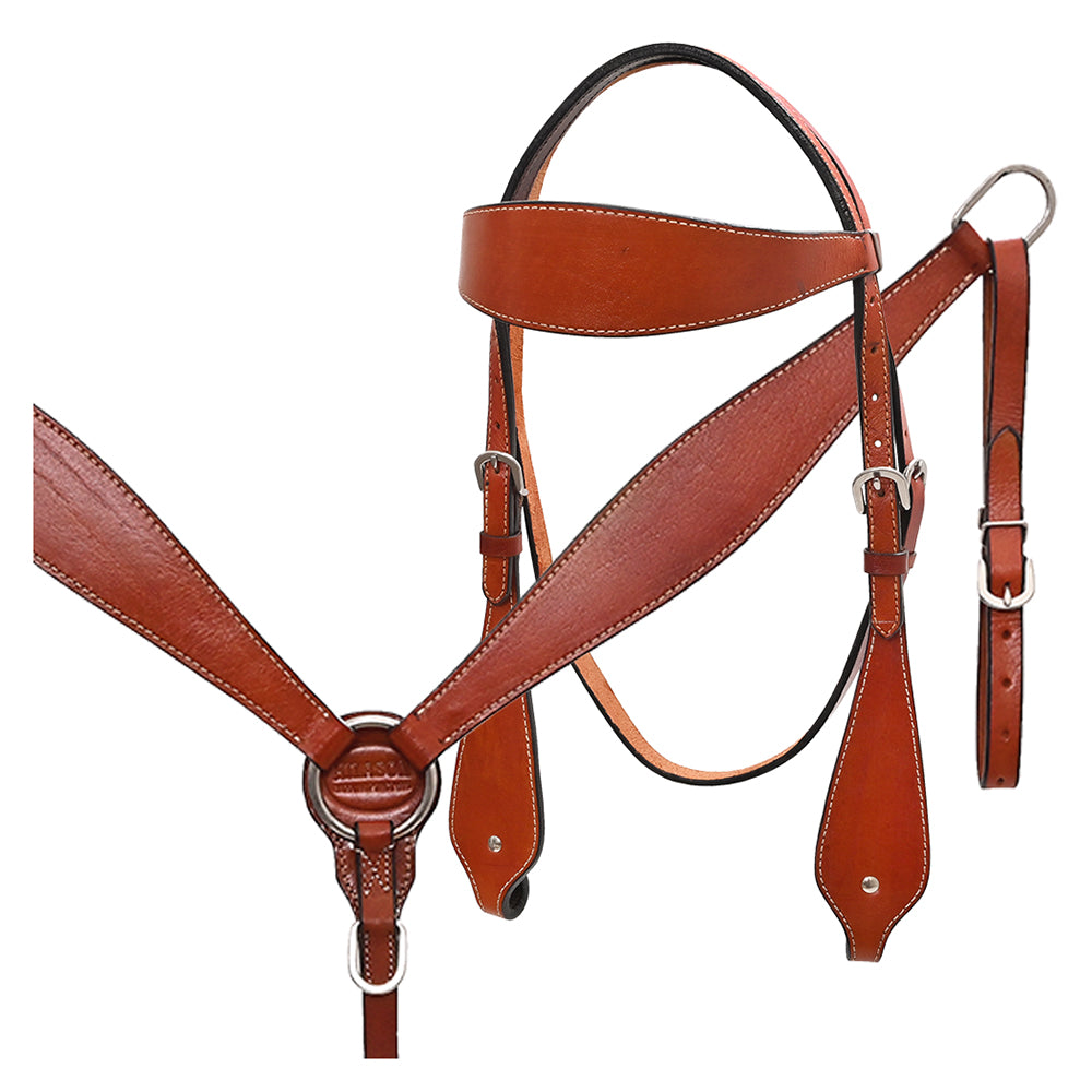 HILASON Western Horse Headstall Breast Collar Set Tack Genuine American Leather | For Horses Headstalls