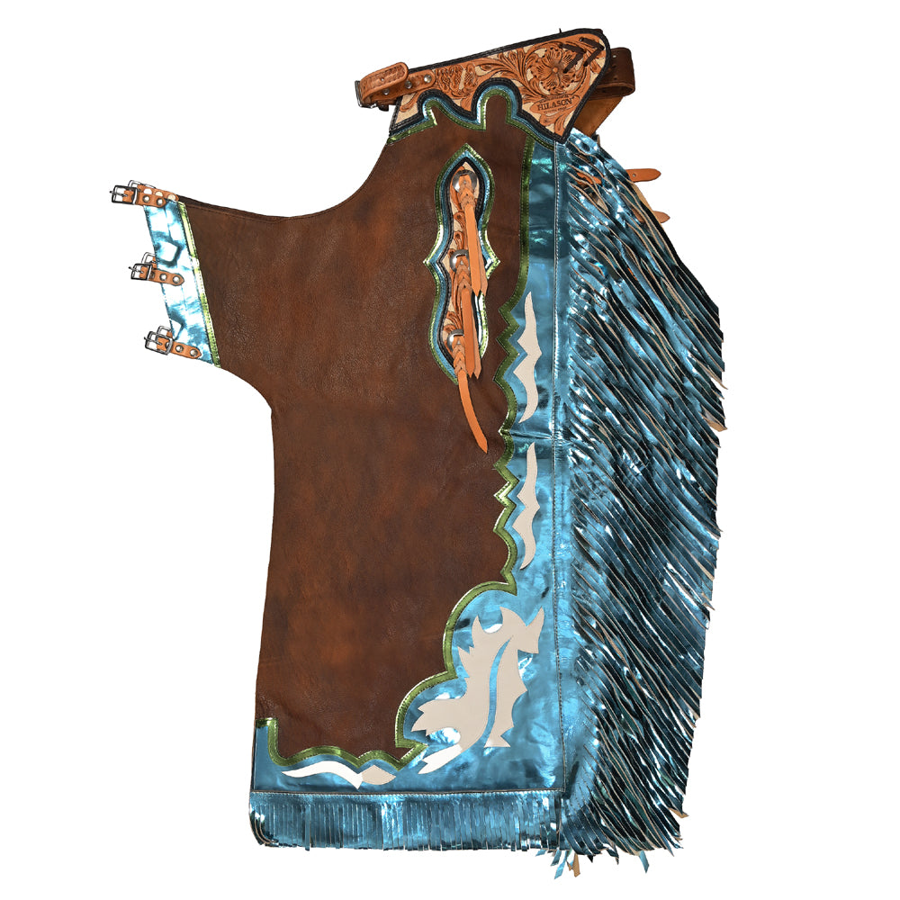 HILASON Western Horse Bull Riding Genuine Leather Rodeo Chaps