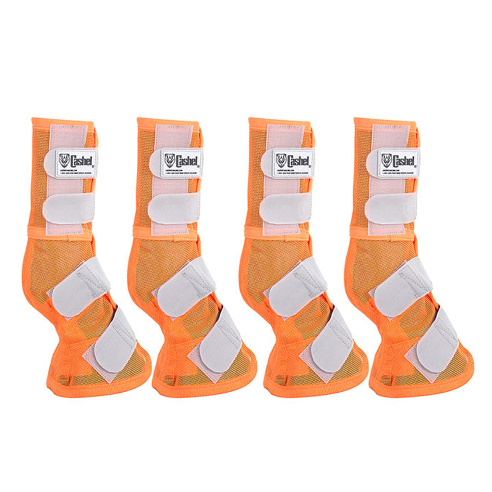 4 Pack Cashel Fly Horse Leg Guard Cool Mesh Boots Orange