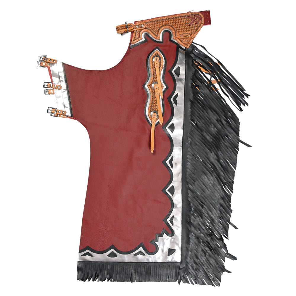 HILASON Western Horse Bull Riding Genuine Leather Rodeo Chaps