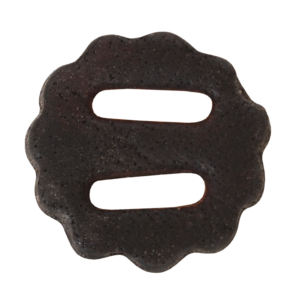 1" Hilason Slotted Scalloped Leather Rosette Concho Saddle Dark Brown