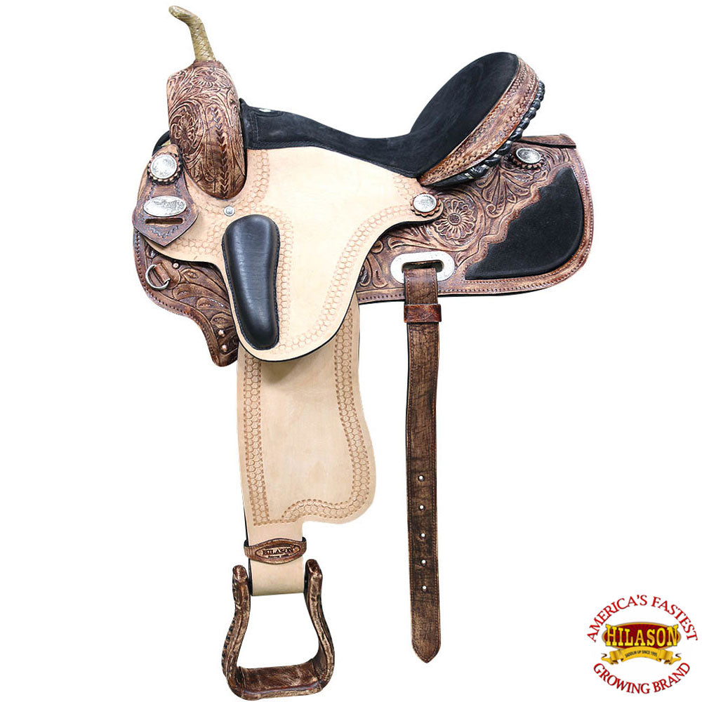 Hilason Flex Tree Western Horse Saddle American Leather Trail Barrel Racing By Hilason