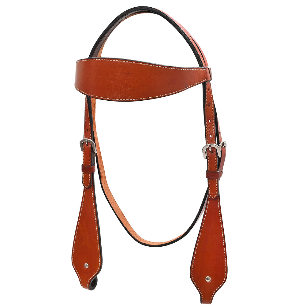 HILASON Western Horse Headstall Breast Collar Set American Leather Plain Mahogany | For Horses