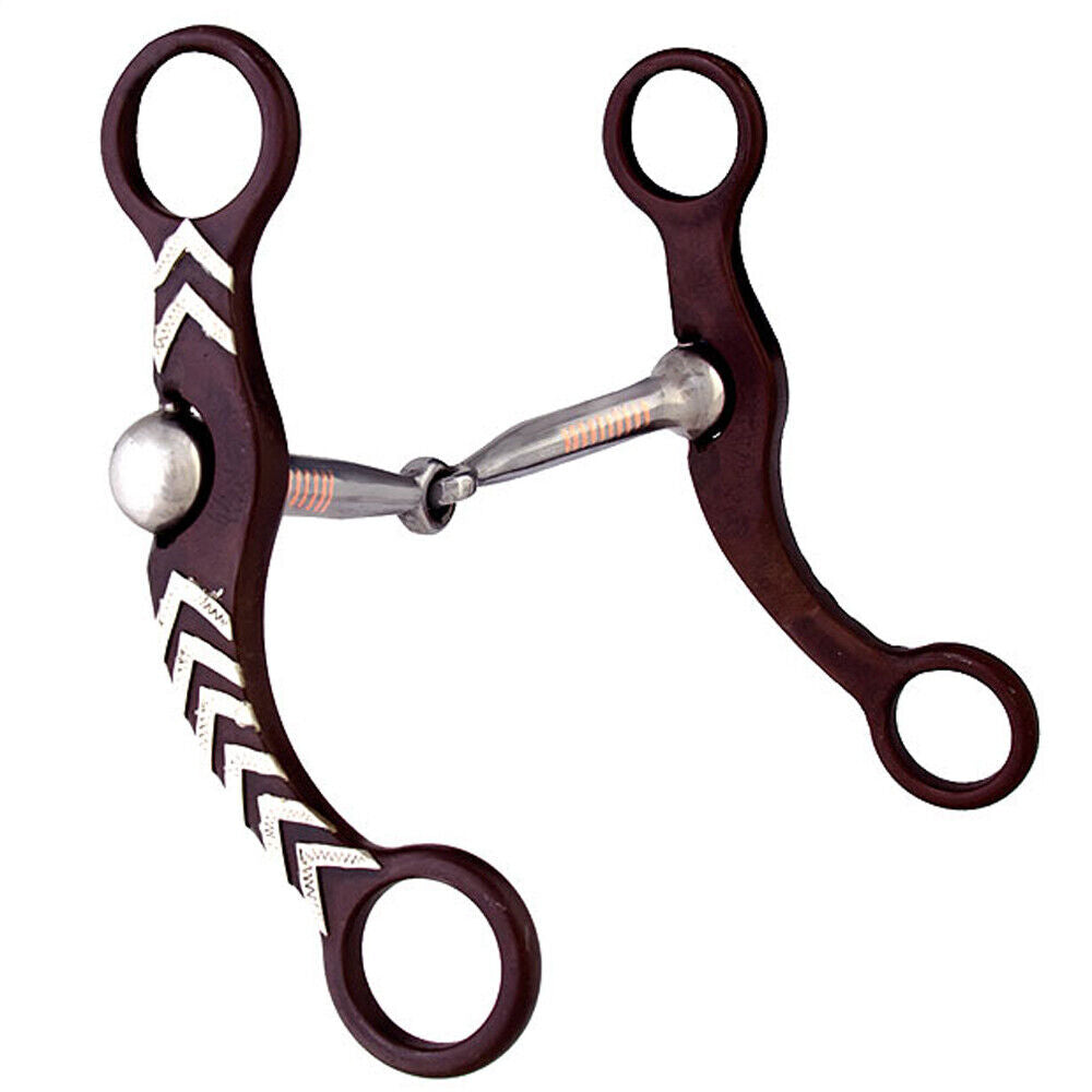 5-1/8" Hilason Brown Steel Horse Gag Bit 6" Trim Cheeks Mouth