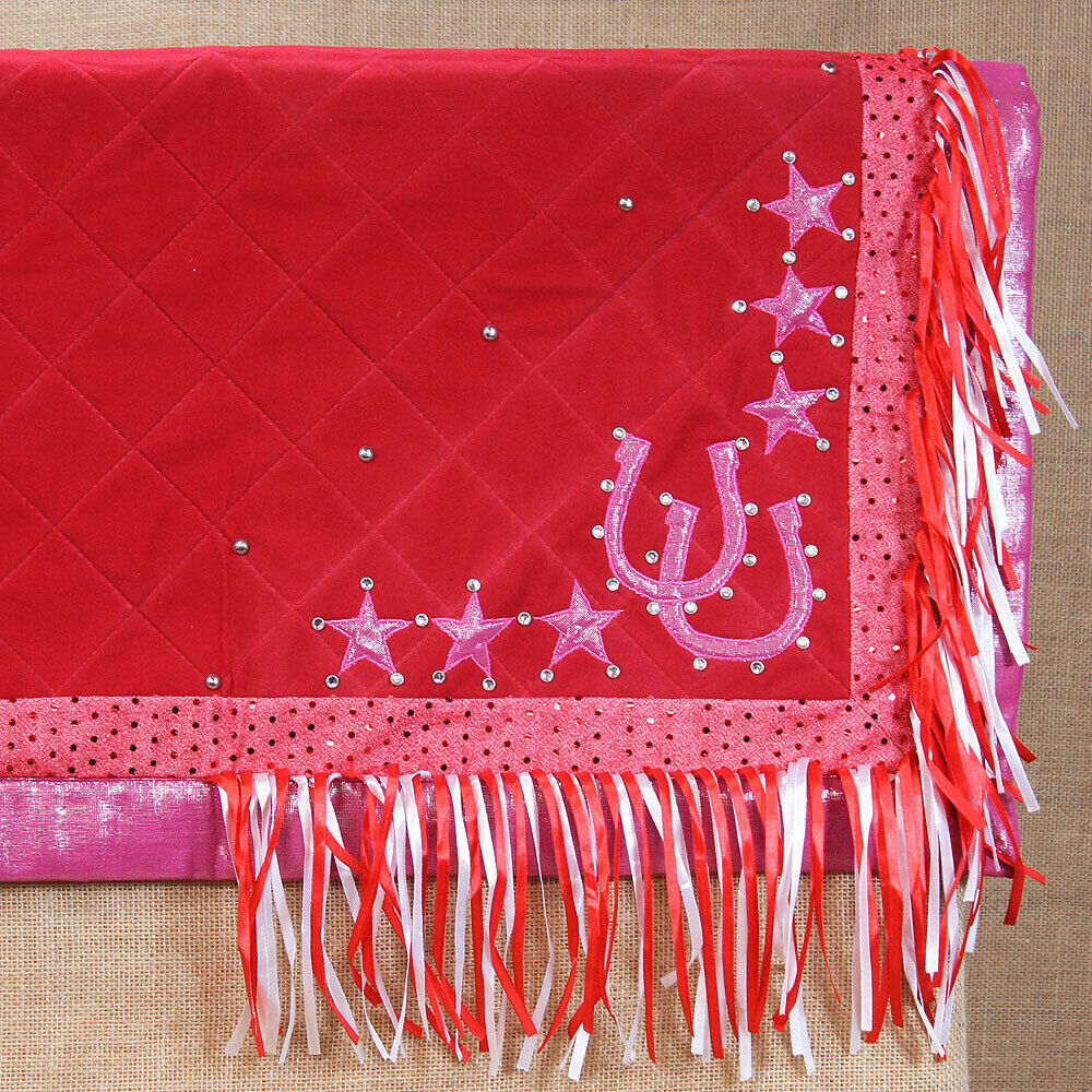 Hilason Western Show Barrel Racing Rodeo Saddle Blanket Pad Red