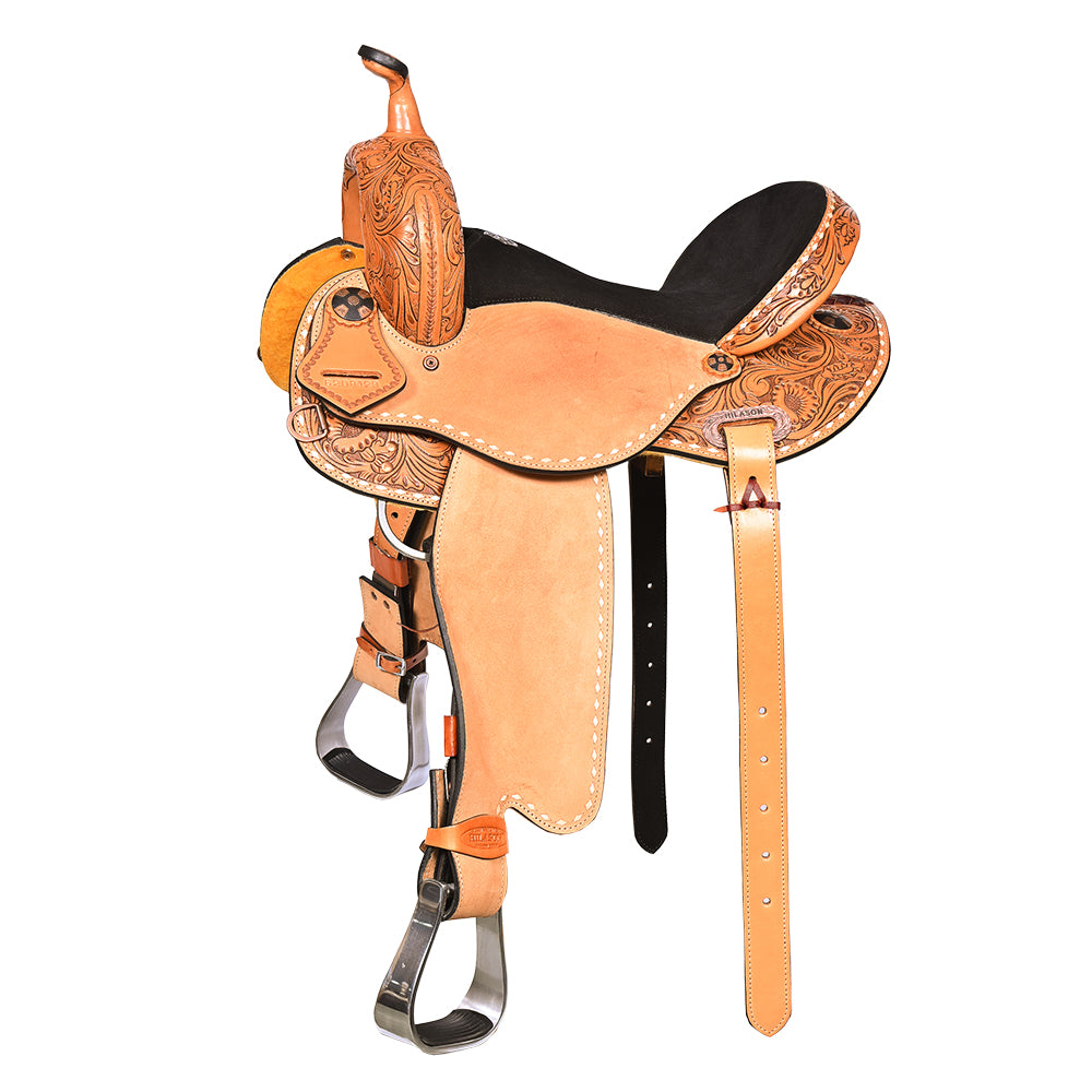 Hilason Western Horse Barrel Racing Wooden Tree American Leather Saddle