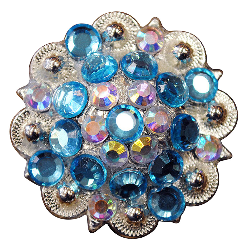 HILASON 1.5" Berry Concho Turquoise Crystal Rhinestone