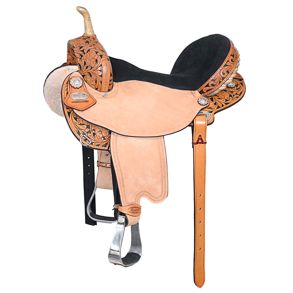 HILASON Western Horse Saddle American Leather Flex Trail Barrel Black | for Horses