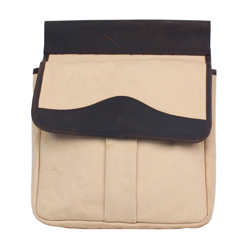 Hilason Canvas Hunter Bag with Dark Brown Western Trim