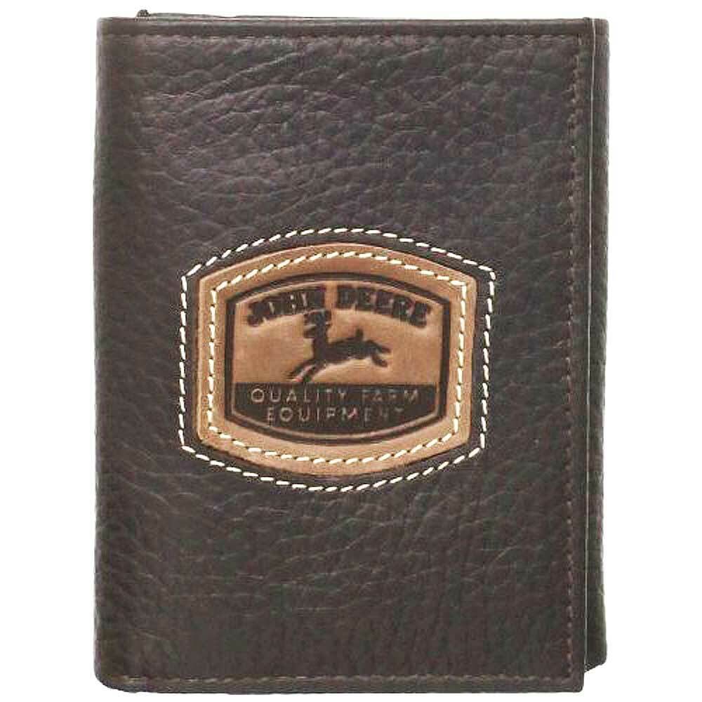 John Deere Men'S Historical Logo Trifold Wallet, Brown, One Size