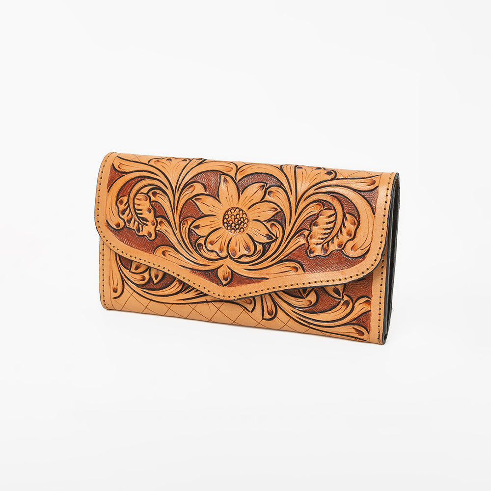 OHLAY Wallet Hand Tooled Genuine Leather Women Bag Western Handbag Purse | Womens Handbags |Leather Belt for Summer