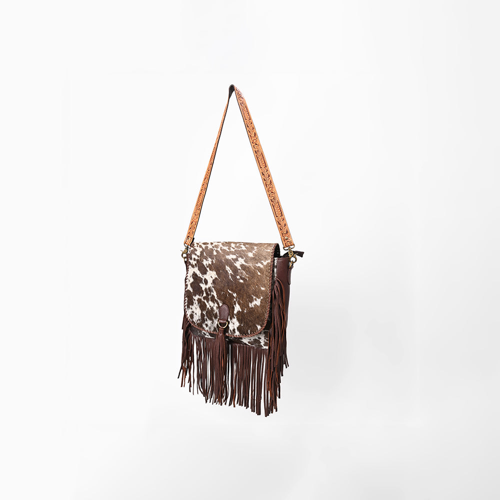 OHLAY Messenger Hair-On Genuine Leather Women Bag Western Handbag Purse | Womens Handbags Belt for Summer