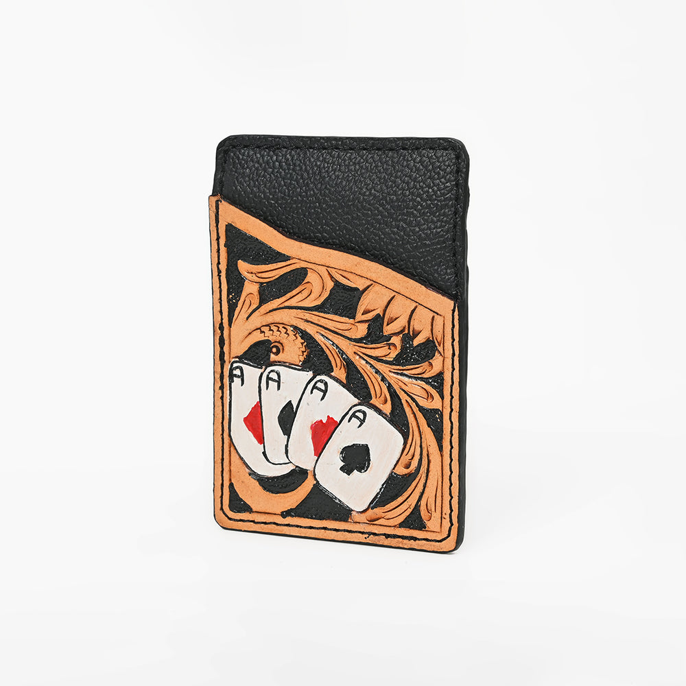 OHLAY Card Holder Hand Tooled Genuine Leather Women Bag Western Handbag Purse | for