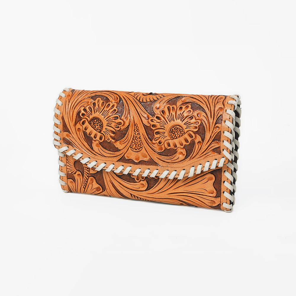 OHLAY Wallet Hand Tooled Hair-On Genuine Leather Women Bag Western Handbag Purse | Womens Handbags |Leather Belt for Summer