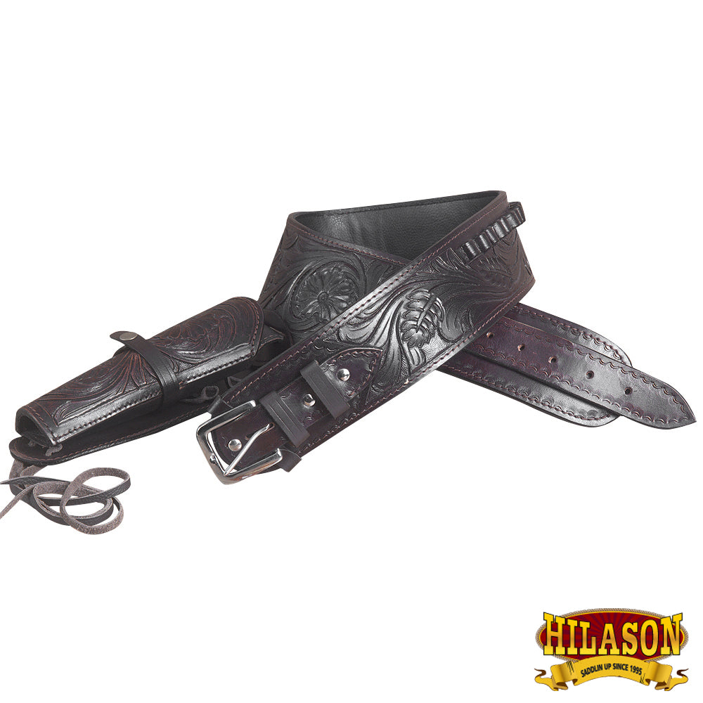 34 In Hilason Western Right Hand Gun Holster Rig 44/45 Cal Leather Cowboy