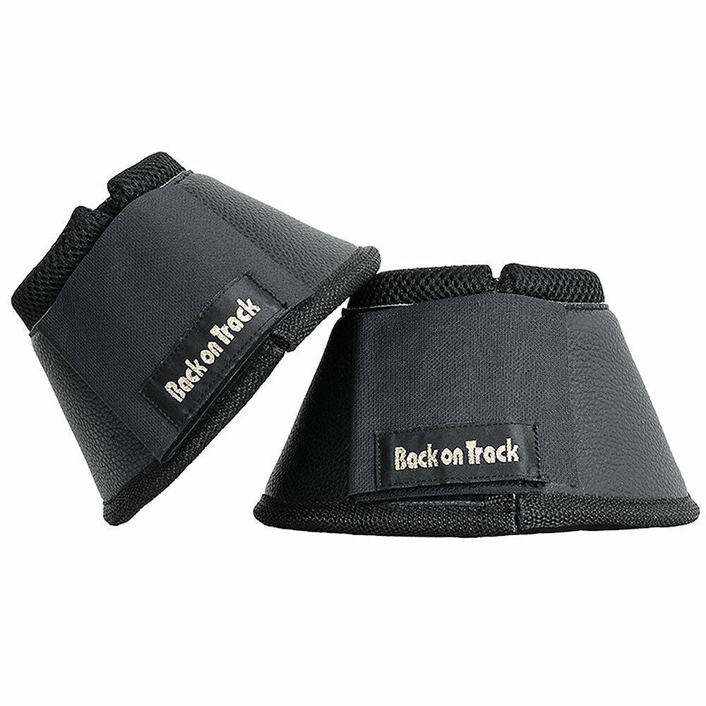 Medium Back On Track Horse Hooves Leg Therepy Therapeutic Bell Boots Pair Black