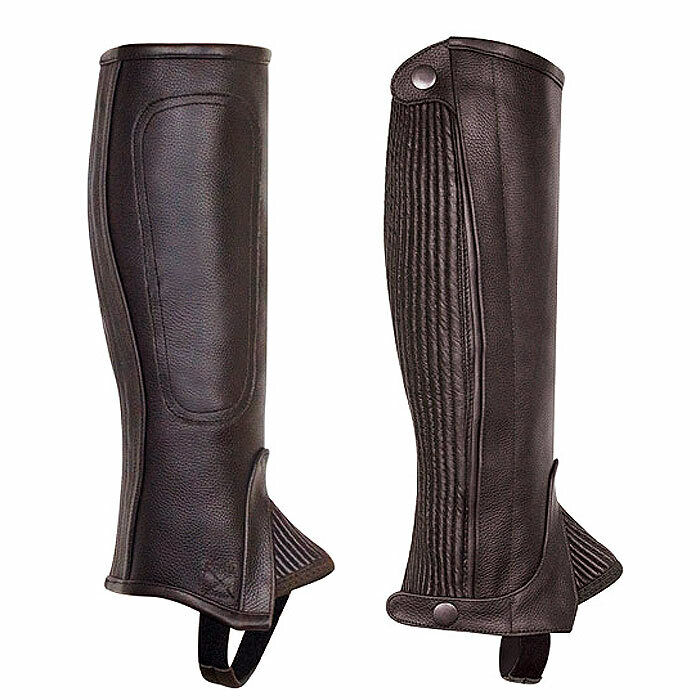 Medium Brown Child'S Professional Half Calfskin Elastic Chaps By Perris Leather
