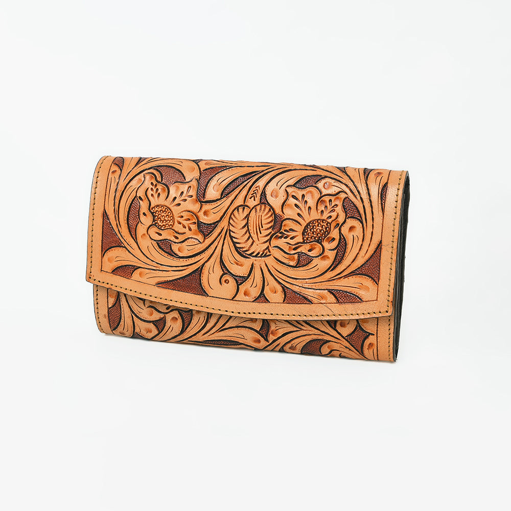 OHLAY Wallet Hand Tooled Genuine Leather Women Bag Western Handbag Purse | Womens Handbags |Leather Belt for Summer