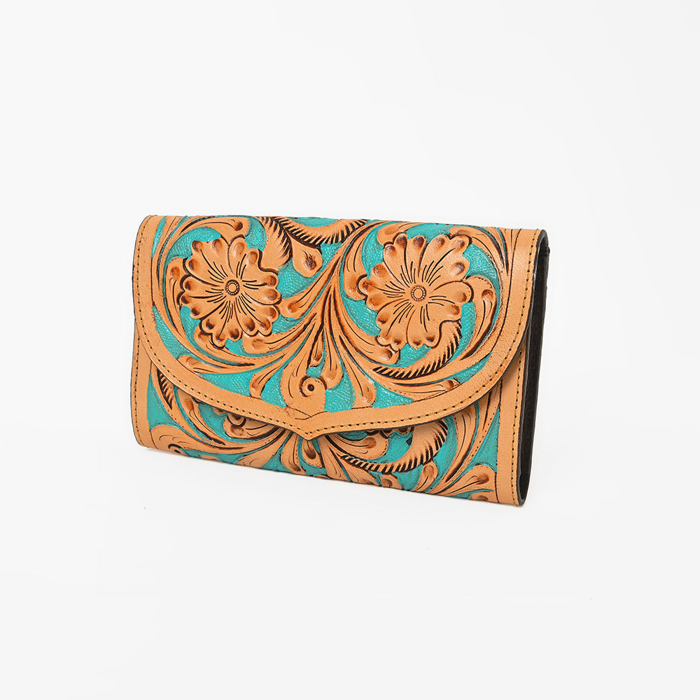 OHLAY Wallet Hand Tooled Genuine Leather Women Bag Western Handbag Purse | Womens Handbags |Leather Belt for Summer