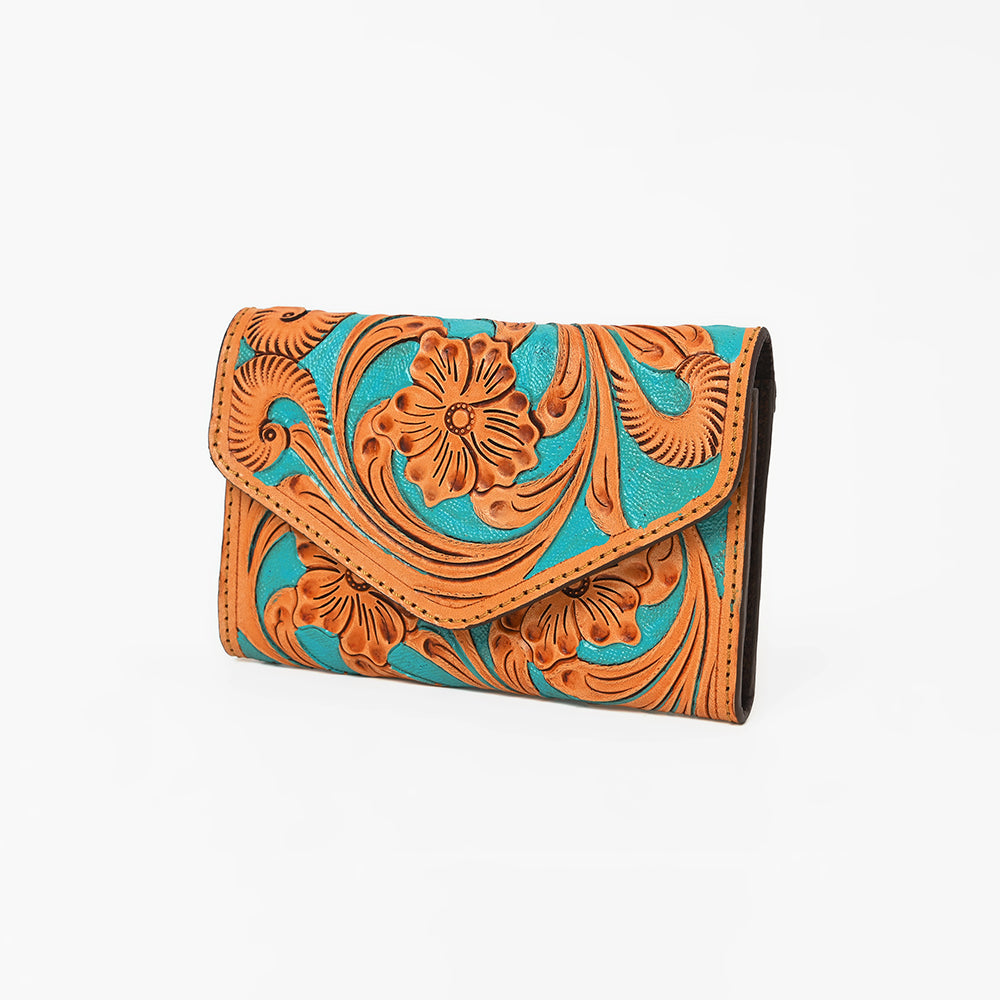 OHLAY Wallet Hand Tooled Genuine Leather Women Bag Western Handbag Purse | Womens Handbags |Leather Belt for Summer