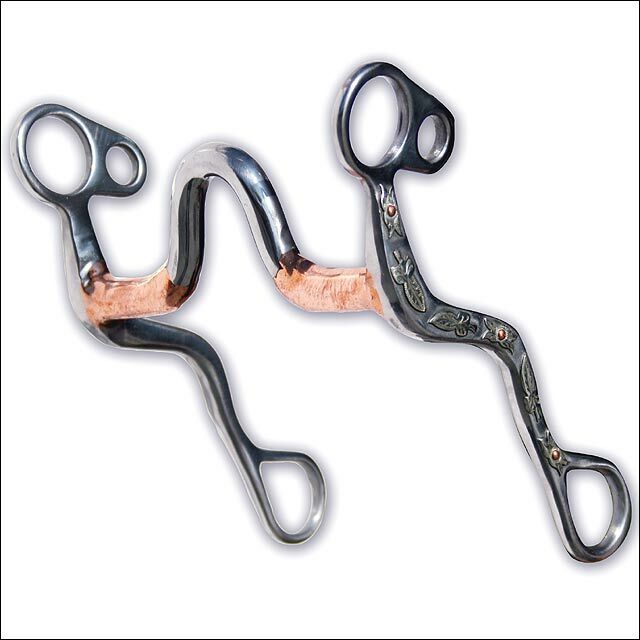 Professional Choice Bob Avila Leaf Shank Medium Port Copper Bars Horse Bit