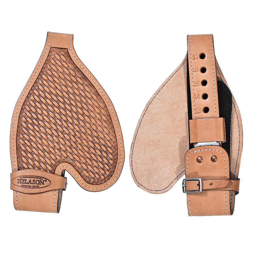 HILASON Youth Western Saddle Replacement Fenders, Genuine Leather Short Fenders, Basket Weave, Adjustable Buckles