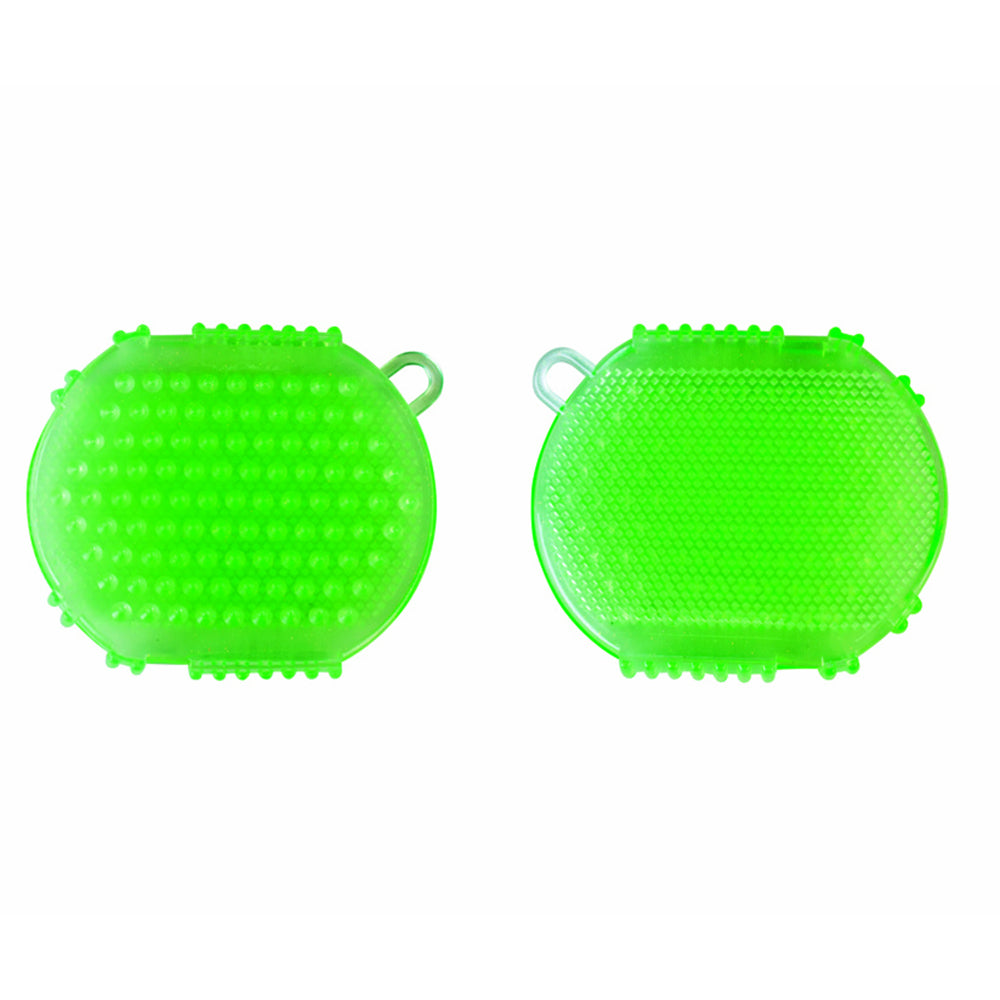 Hilason Rubber Jelly Scrubber for Horses, Soft Silicone Grooming Brush with Dual-Sided Tips for Sensitive Areas, Legs & Body