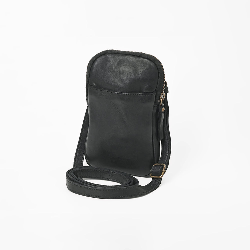 Spaghetti Western Ventello Multi-Zip Utility Sling Bag Leather Crossbody