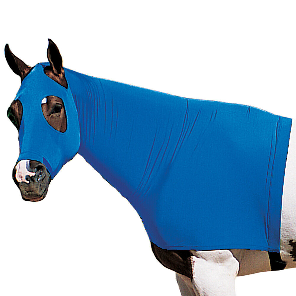 Weaver Equiskinz Lycra Stretchable Fleece Lined Horse Hood Blue Small