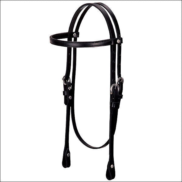 Weaver Leather Browband Headstall Stitched Black Horse Size