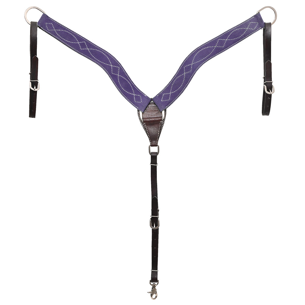 Hilason Leather Western Horse Breast Collar Headstall Set purple