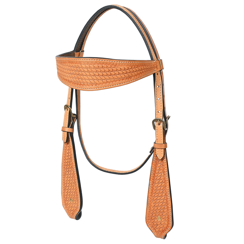 Hilason Western American Leather Horse Breast Collar - Basketweave Tack