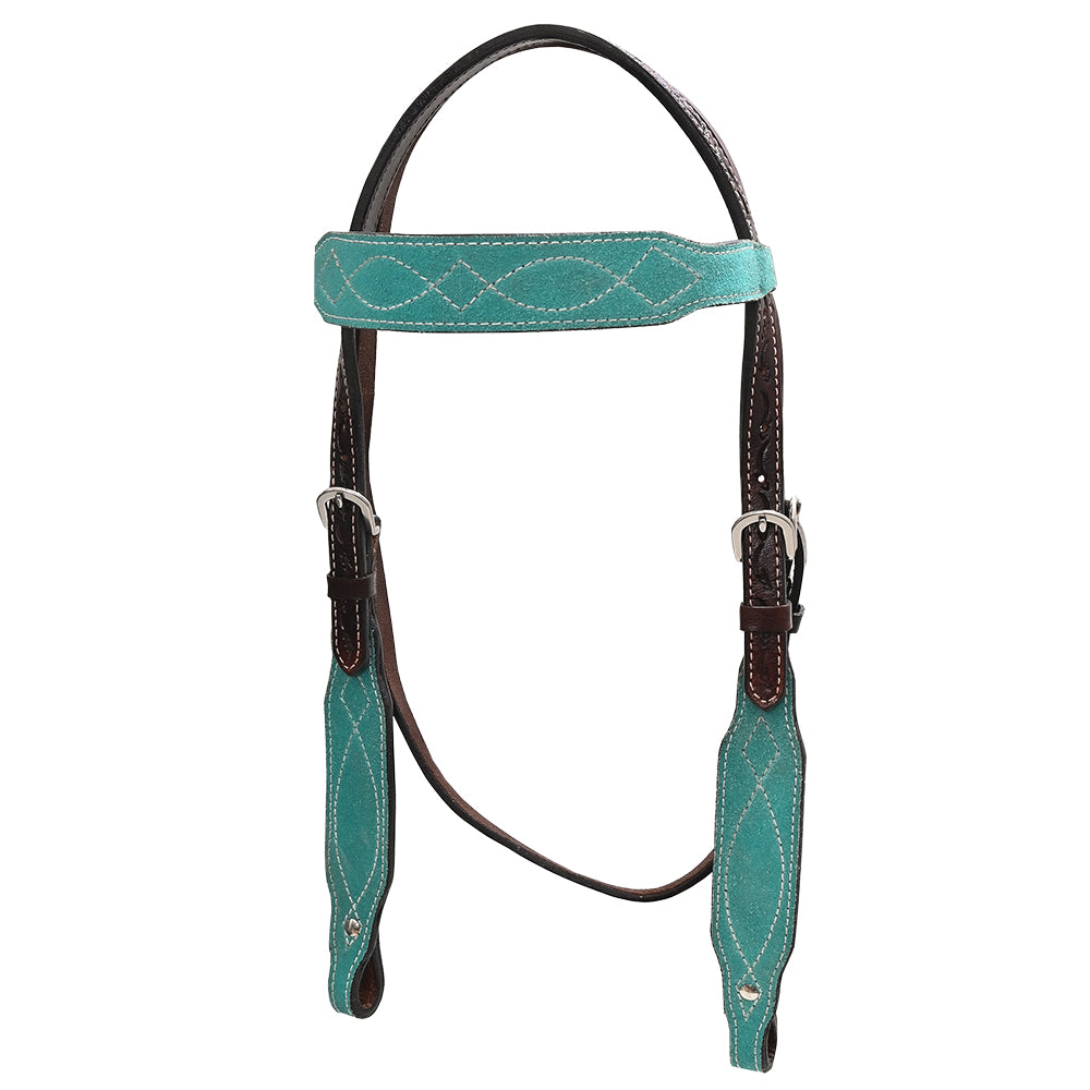 Hilason Leather Western Horse Breast Collar Headstall Set purple